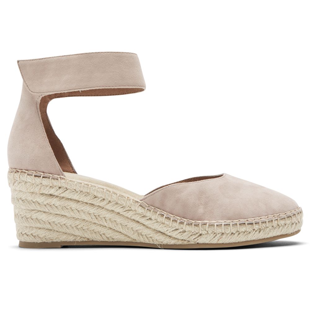 Sandalias Cunha Rockport Marah Ankle Strap Senhora - Bege ( 580-DTUBMN )